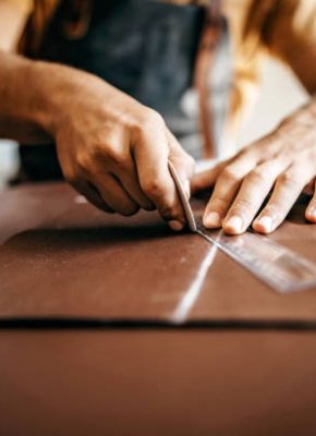 Tailor working in his small studio